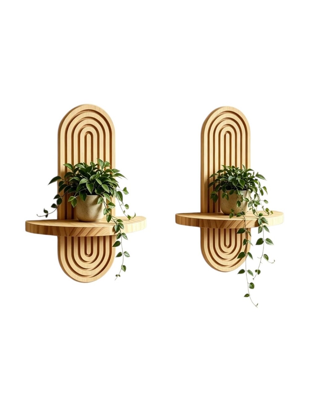 Wooden Arch  Unfinished Wall Shelf